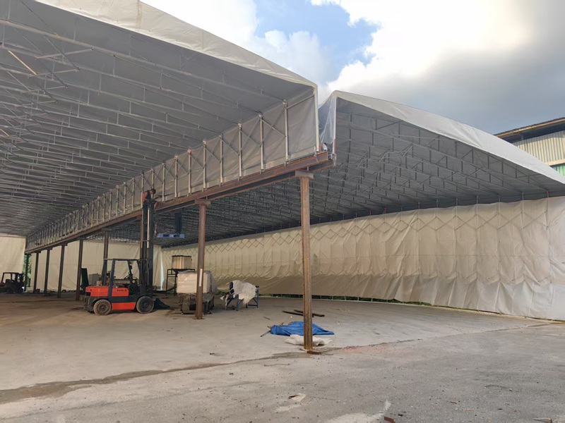 架空轨道电动推拉雨棚，厂房，物流放货专用